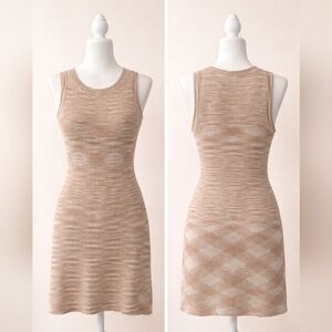 Kendall & Kylie Beige Knit Midi Dress